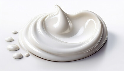 creamy dollop of white cream or moisturizer isolated on white background generative ai