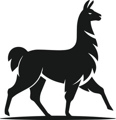 llama alpaca silhouette animal vector drawing