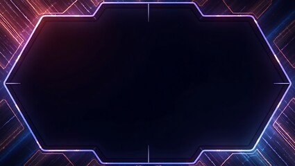 Abstract futuristic frame with neon lights for product placement background