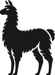 llama alpaca silhouette animal vector drawing