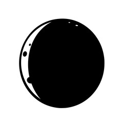 Crescent planet with craters, presented in a minimalistic black and white style