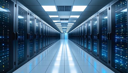server rack in a data center