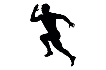 Vector art of Silhouette of a man running isolated on white background