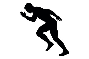 Vector art of Silhouette of a man running isolated on white background, showcasing athleticism