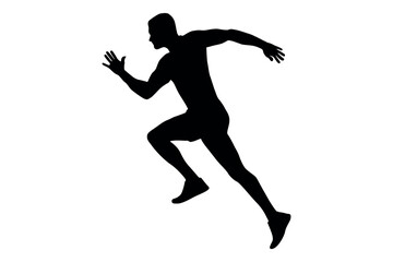 Vector art of Silhouette of a man running isolated on transparent background