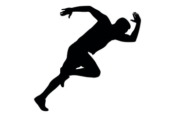 Vector art of Silhouette of a man running isolated on white background
