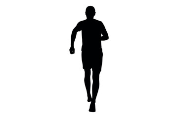 Vector art of Silhouette of a man running isolated on white background
