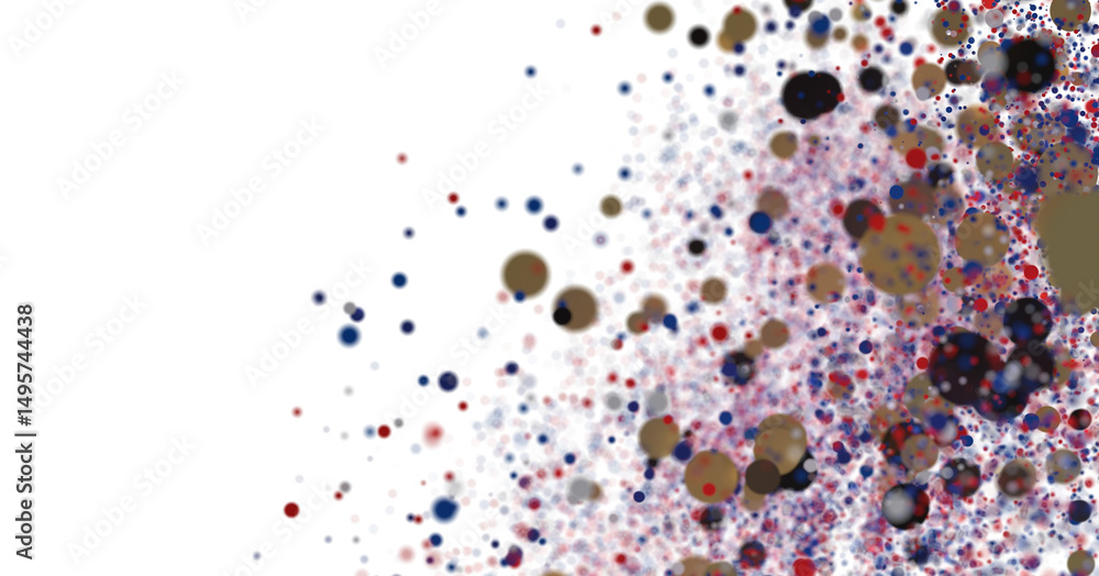 Poster Abstract Background with Colorful Bubbles and Particles