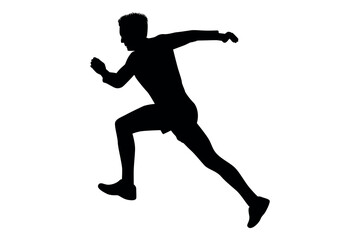 Vector art of Silhouette of a man running isolated on white background