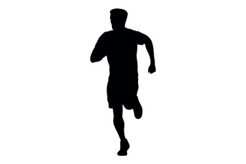 Vector art of Silhouette of a man running isolated on white background
