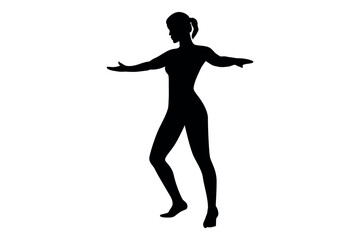 Vector art of Silhouette of a woman in yoga pose isolated on transparent background