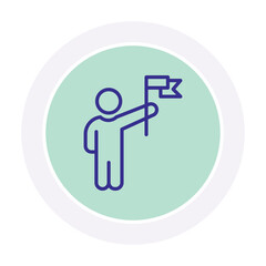 Winner Flag color circle icon , vector, pixel perfect, illustrator file 
