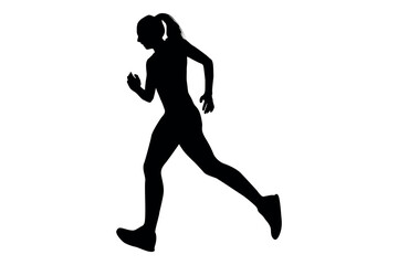 Vector art of Silhouette of a woman standing with hands on hips isolated on white background