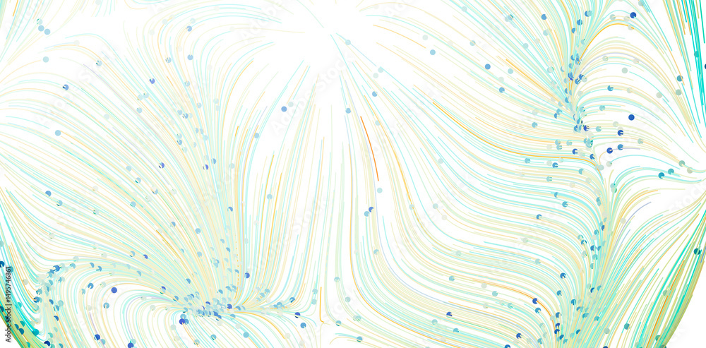 Poster colorful abstract background with swirling lines and scattered dots. perfect for modern designs.