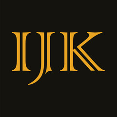 IJK Letter Initial Logo Design Vector Illustration
