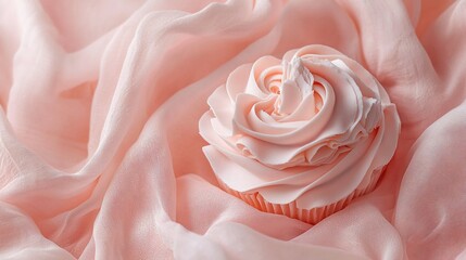 Pink cupcake on blush fabric