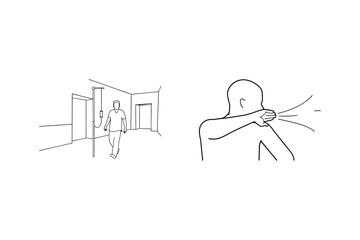 Illustration showing healthcare and health safety measures in the hospital environment.