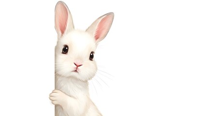 Obraz premium white rabbit on white background