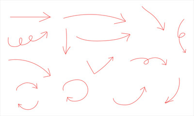 red arrow vector set