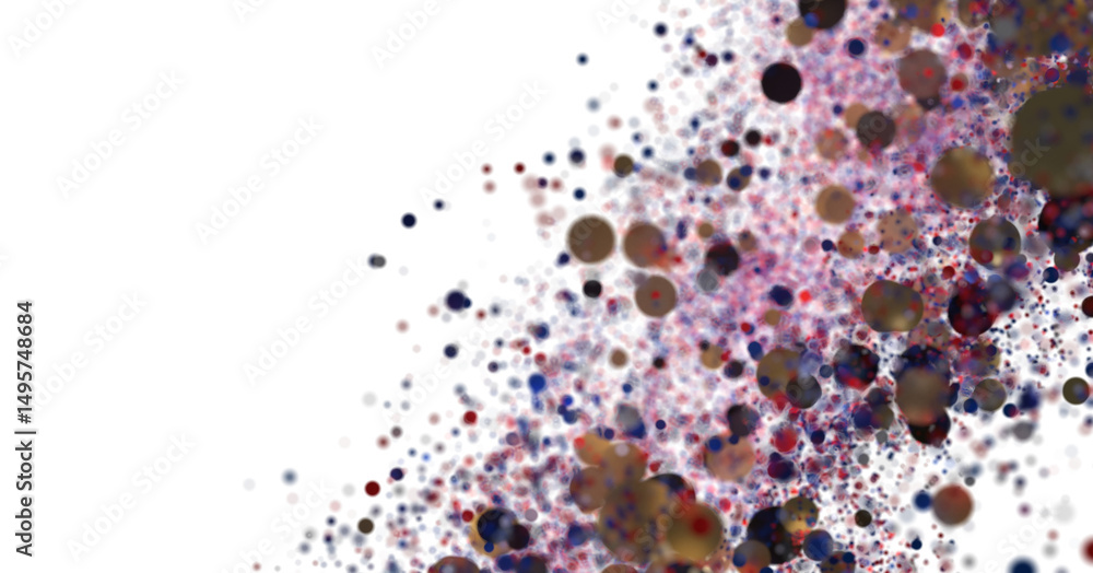 Leinwandbilder abstract background with colorful bubbles and particles