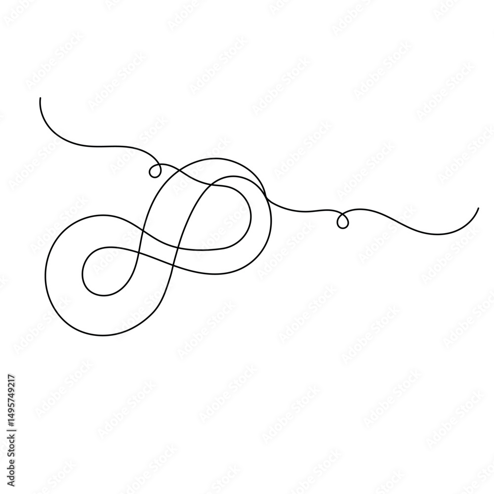 Poster infinity symbol continuous one line drawing outline vector icon