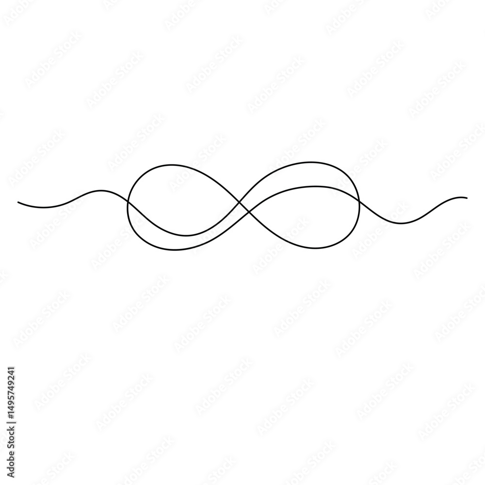 Poster infinity symbol continuous one line drawing outline vector icon