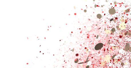 Red Gold Confetti Burst Background: Festive Design Element