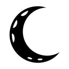Crescent moon shape with small white dots along the outer curve