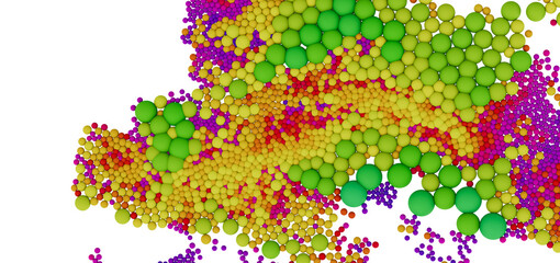 Vibrant spheres in various colors create a dynamic abstract background. Perfect for presentations or websites.