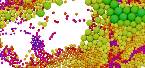 Abstract background of colorful spheres. Ideal for presentations, websites, and design projects.