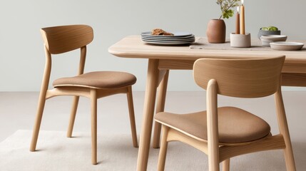 Modern Furniture, Dining Table and Chairs, Interior Design, Minimalist Home Decor