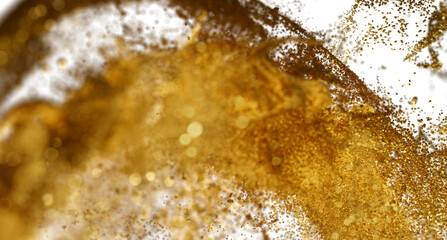 Golden Particles Exploding Abstract Background