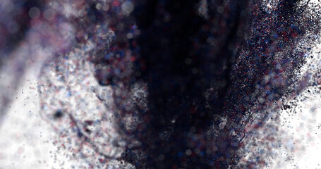Abstract background with swirling blue, red, and white particles. Perfect for design projects.