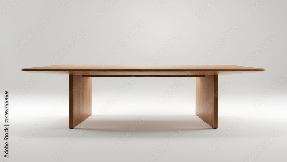 Poster isolated wooden table set against a white background with clipping path