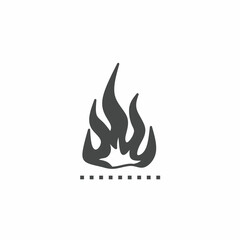 Black and white fire vector illustration icon. Illustration for business. Vector template.