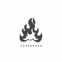 Black and white fire vector illustration icon. Illustration for business. Vector template.