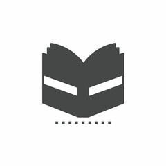 Black and white book vector illustration icon. Illustration for business. Vector template.