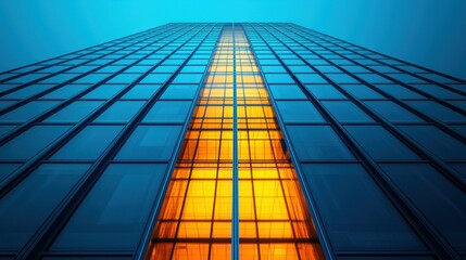 Tall skyscraper, orange streak