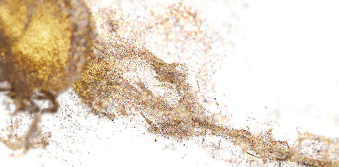 Abstract gold glitter splash. Perfect for luxury, beauty, and festive designs.