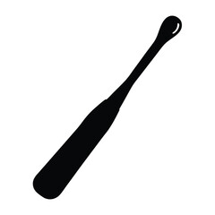 Silhouette of a Makeup Spatula with a Rounded Tip and Handle
