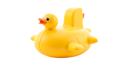 Yellow Floating Duck in a Space-Themed Design with Jets