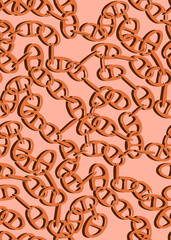 Abstract Hand Drawing Geometric Chains Seamless Vector Pattern Isolated Background