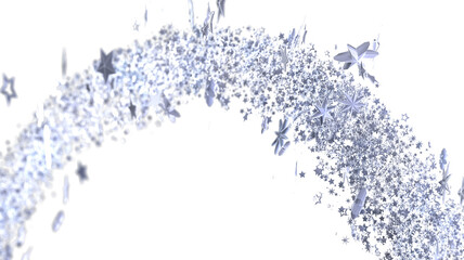 Whimsical silver stars swirl, perfect for holidays, celebrations, and magical designs.