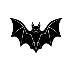 Vampire Bat wings spread wide silhouette illustration.