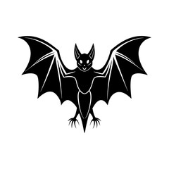 Vampire Bat wings spread wide silhouette illustration.