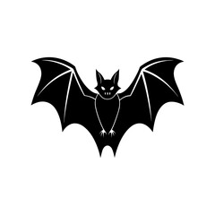 Vampire Bat wings spread wide silhouette illustration.