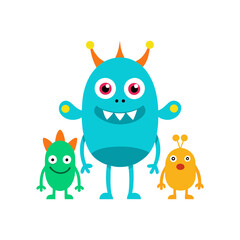 Vector collection of cute Monsters or aliens illustration