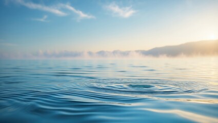 Background of blue water with gentle ripples.