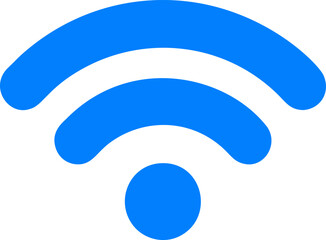 Blue wifi symbol, representing wireless connectivity. Vector illustration