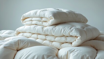 Freshly designed soft folded blanket on a white surface